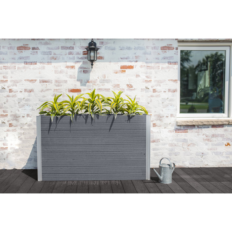 Boîte à fleurs en plastique Urbana, Gris, H 33 po x l 56 po x P 16 po