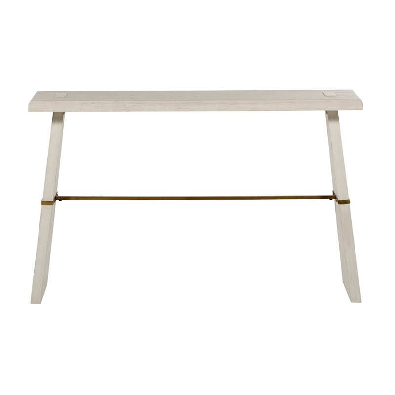 Sesame White and Brass 52" Transitional Console Table