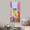 Rose et jaune, fenêtres florales, vue brise I - prairie, art mural