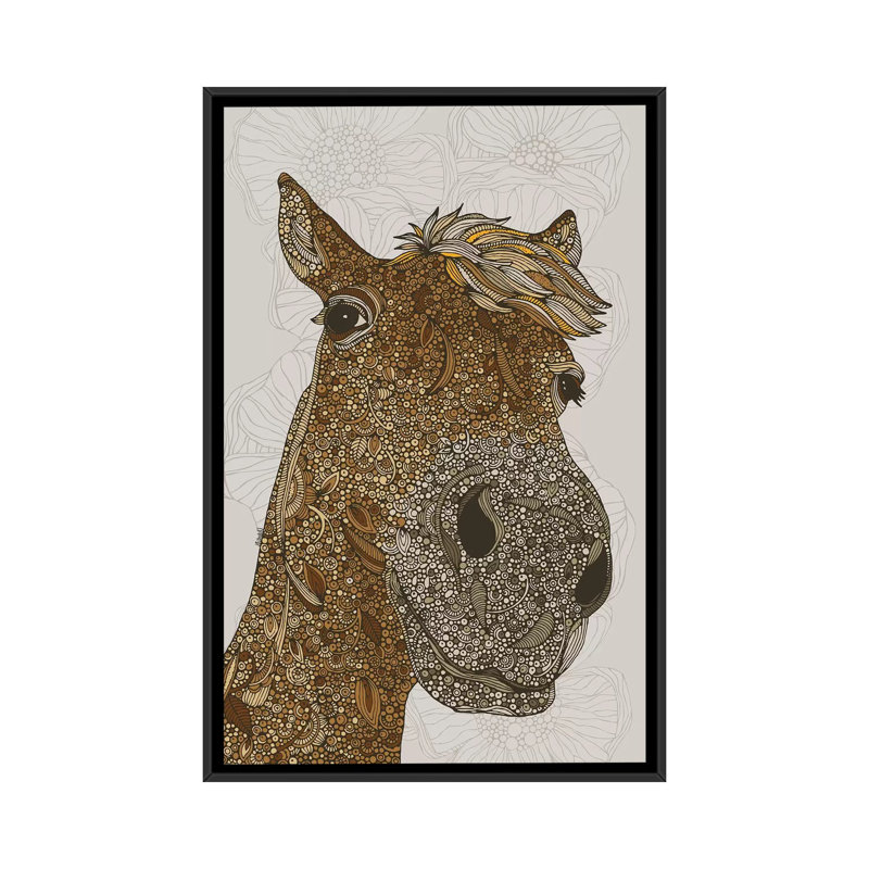 «The Horse», impression sur toile tendue, H 26 po x l 18 po x P 1,5 po, Toile avec cadre noir, Pas de tapis
