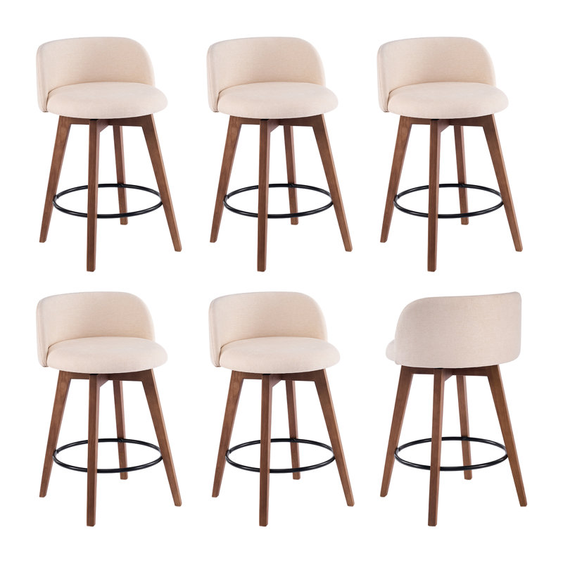 Tabourets de bar 26 po avec chenille, 6, Brun