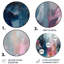 Explosion abstraite bleue et rose - Art abstrait rond en métal-109671290