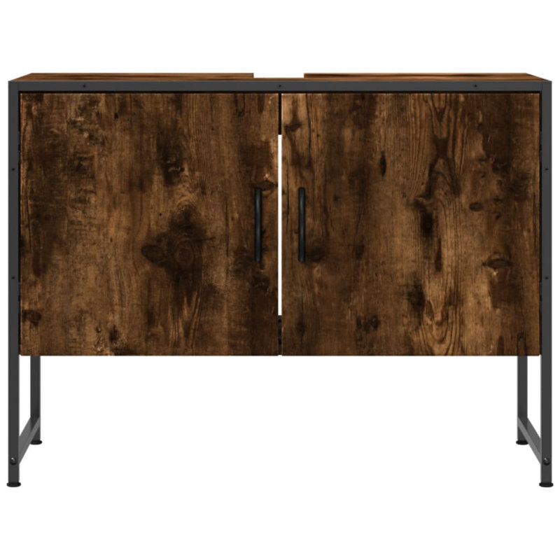 Nivi 80mm Single Bathroom Vanity with Basin, Smoked Oak
