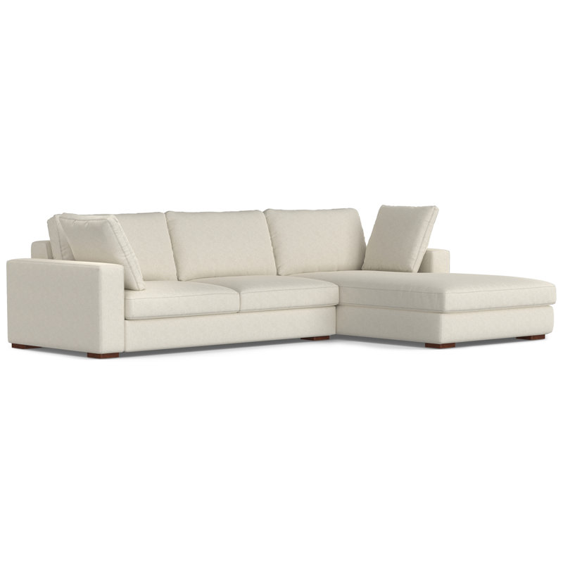 Grand canapé modulaire en tissu performant en forme de L Charlie, Crème, crème, Right Sectional Sofa