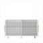 Buffet Buffet, crédence cannelée moderne blanche avec tablettes réglables | Panneau de fibres à densité moyenne | Rangement-473212163