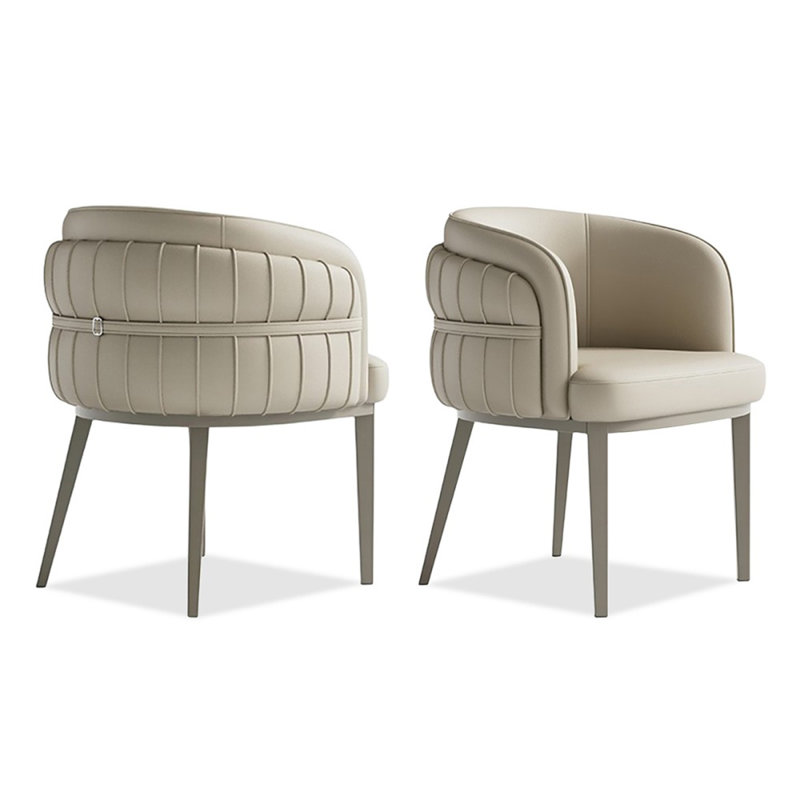 Ensemble de 2 chaises d'appoint beige et gris café, Beige gris / café