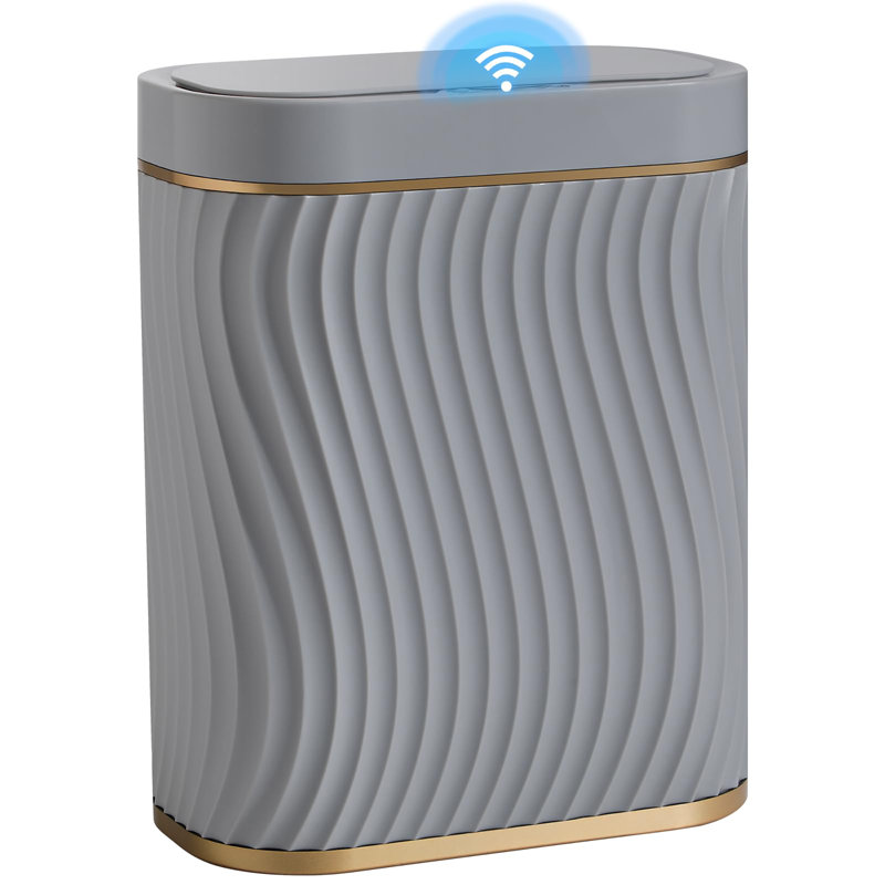 Bathroom Small Trash Can with Automatic Touchless Lid, Gray