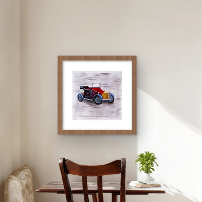 Vintage Toy Car - Transportation Blue Framed Matted Print