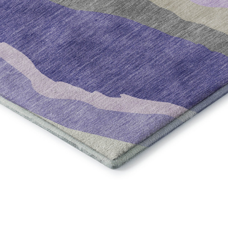 Premium Machine Washable Cossette AMF1047 Waves Rug, Rectangle 10 pi x 14 pi