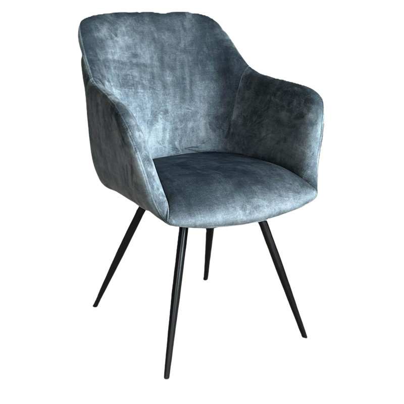 44cm H Velvet Upholstered Armchair, Moss Green