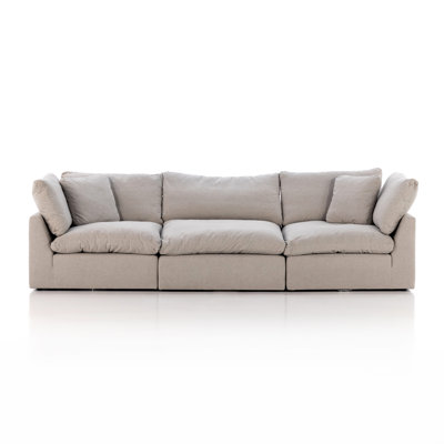 Stevie 124.5" Tuxedo Arm Modular Sofa