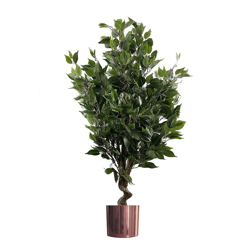 Faux Tree in Metal Planter, 110cm H x 60cm W x 60cm D, Copper