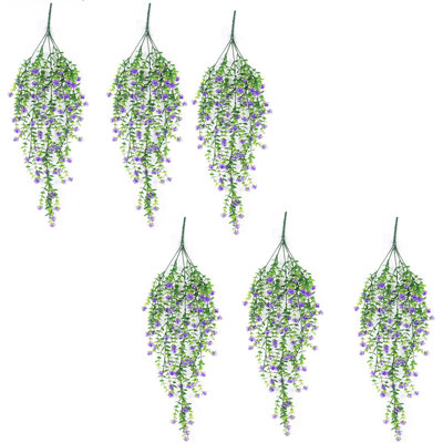 6pcs outdoor fake hanging plants,hanging plant vine,faux eucalyptus leafs greenery vine plant faux plants fake plants greenery for jungle theme party wedding decoration