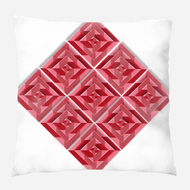 Fabric Geometric Microsuede Reversible Throw Pillow