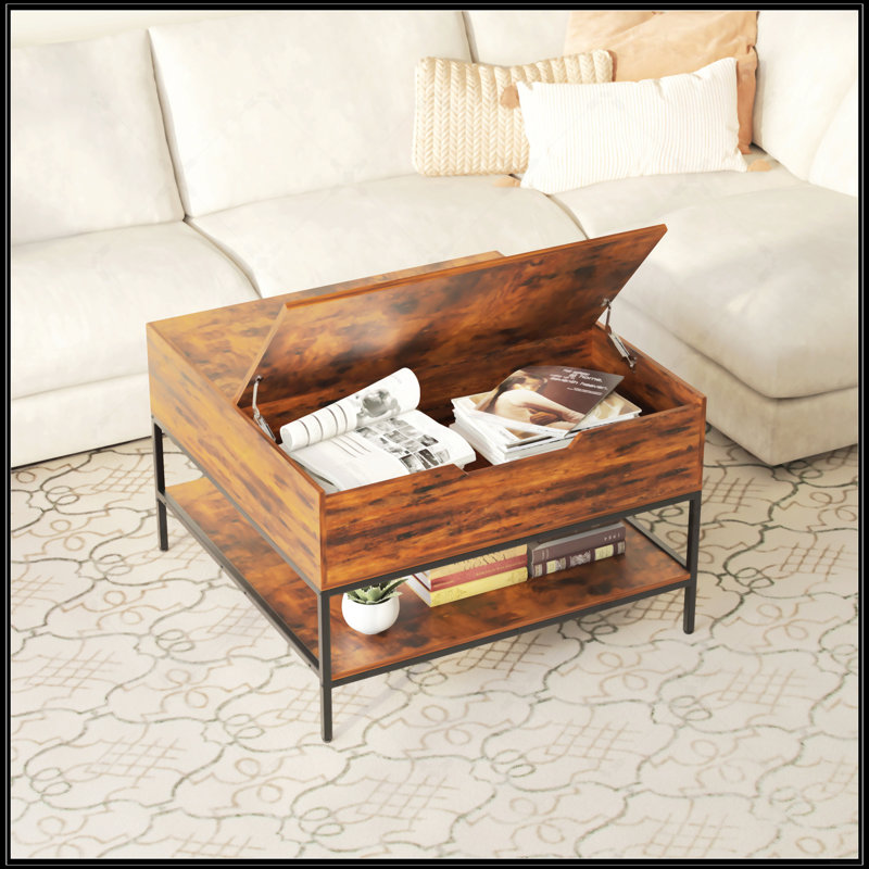 Flip-Top Coffee Table With Storage