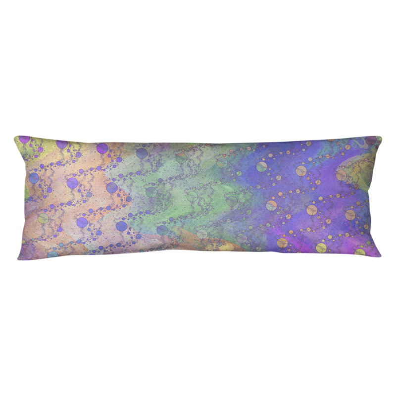 Coussin lombaire stars pois points, Orange / mauve / vert, Bourre en polyester