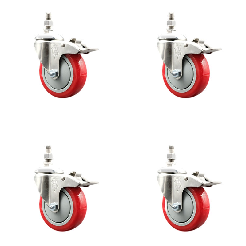 Polyurethane Casters, Red