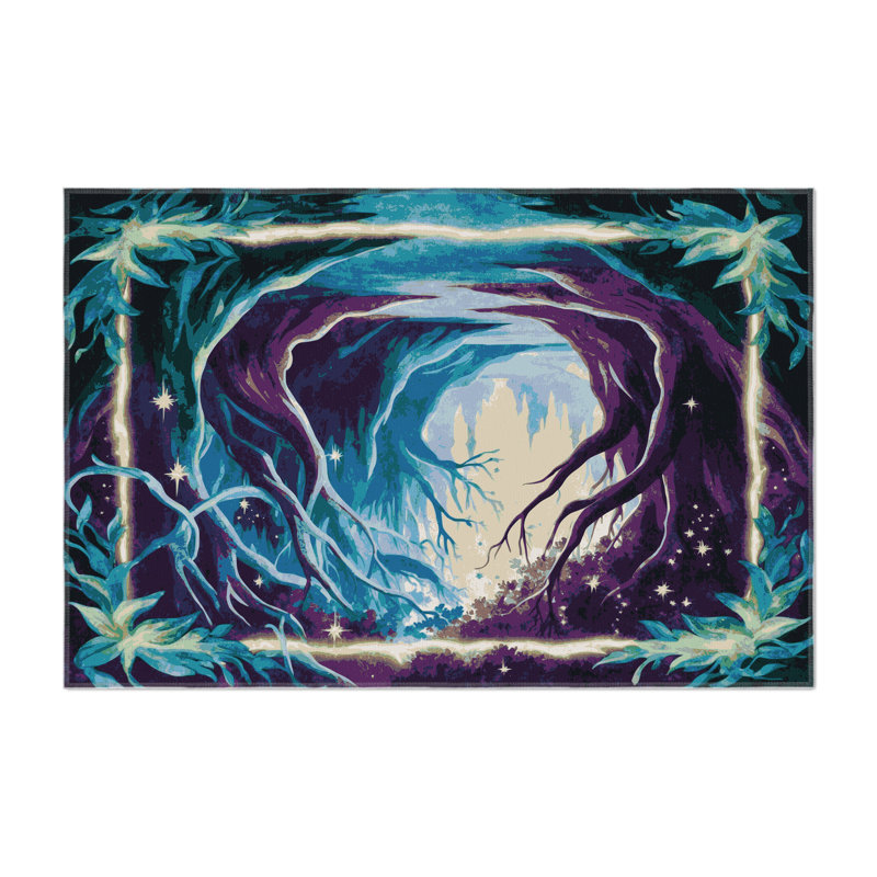 Nightfall Bloom Indoor And Outdoor Area Rug, Rectangle 1'6" x 2'6"