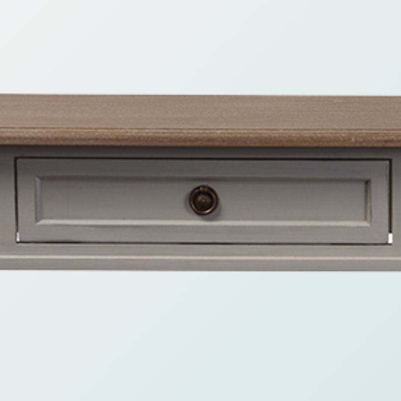 Console en bois et gris à deux tiroirs Gunars H 31,09 po x l 46,54 po x P 11,46 po Gunars