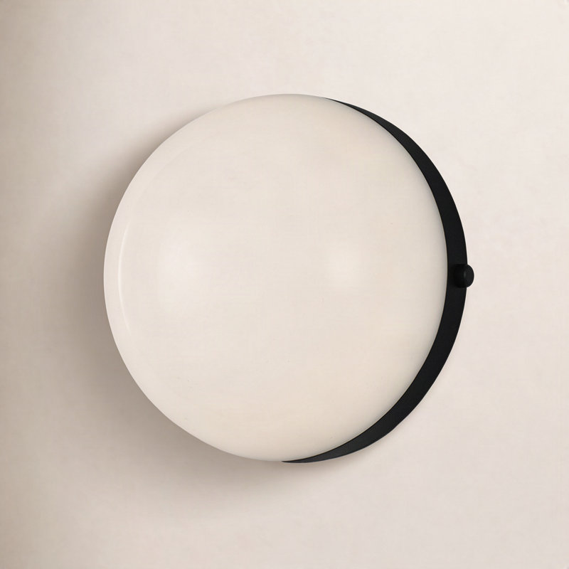 Globo LED Flush Mounted Sconce, Matte Black
