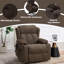 Fauteuil inclinable électrique en lin brun Lusio