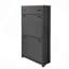 Rangement pour chaussures, organisateur de vestibule fonctionnel avec 2 tiroirs rabattables, armoire à chaussures à motif grain de bois avec tiroir, étagère à chaussures autoportante avec panneau réglable pour le couloir-486938305