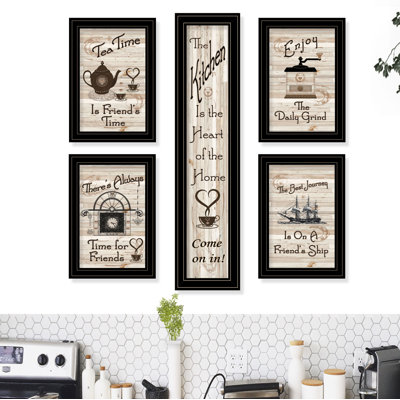 Décoration murale encadrée 5 pièces Kitchen Friendship pour salon, maison
