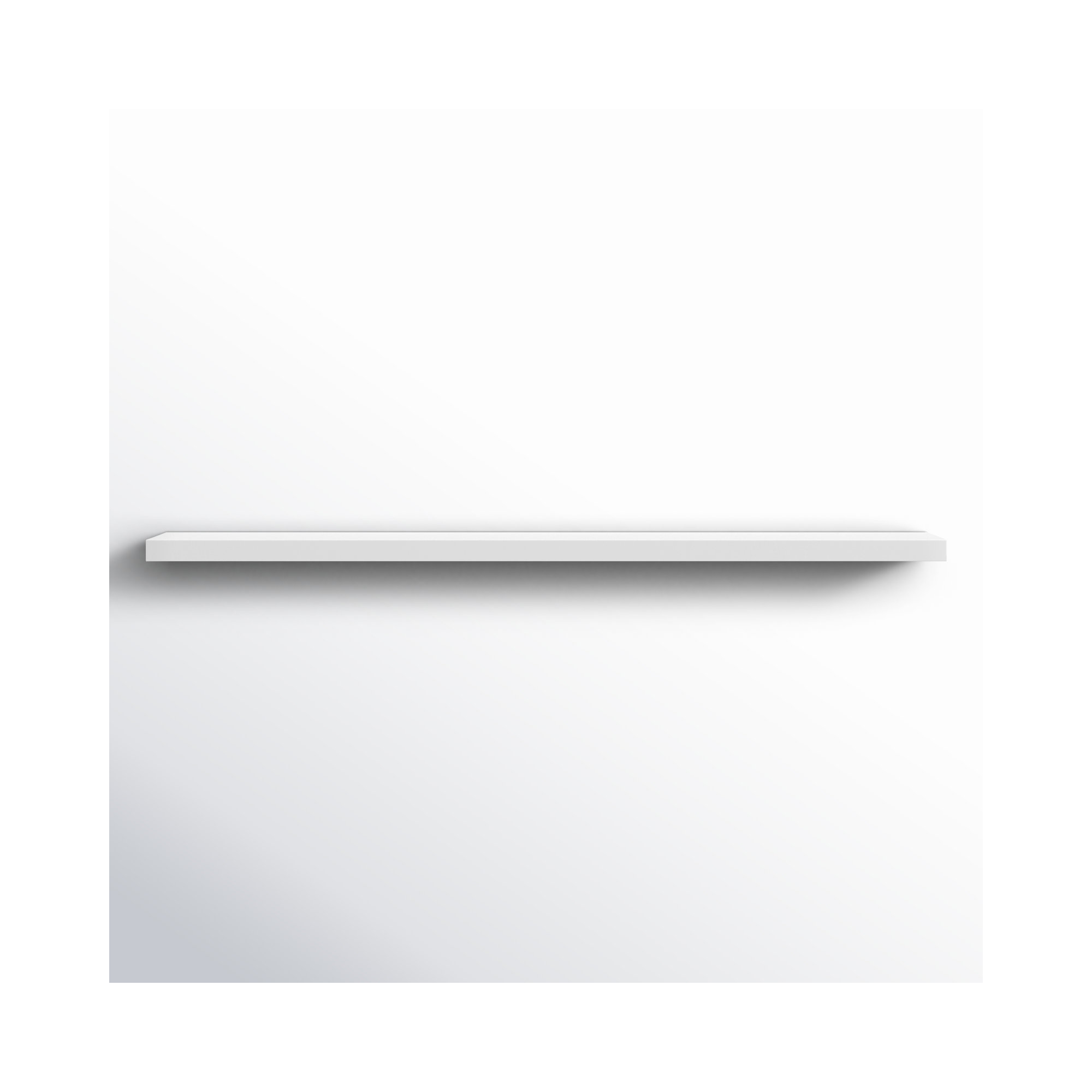 Sherice Floating Shelf, 1.97" H x 74.81" W x 10.24" D, White