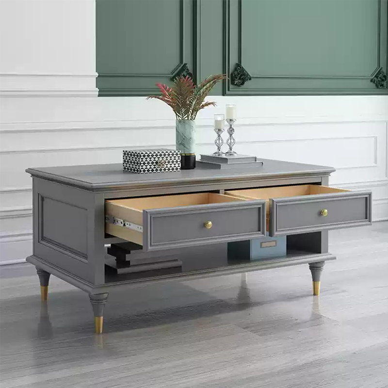 Eco-painted waterproof coffee table, Gray, 19.29" H x 47.24" L x 26.77" W