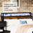 Vintage Brown Queen Bed Frame - Metal Construction, Headboard Storage, Charging Ports, Stable Structure Bed, Storage With Led, Facility, Strong Frame, No Box Spring, Easy Assembly, Noise- Bedroom