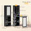 Bureau convertible avec tableau blanc et tablette multifonction, noir