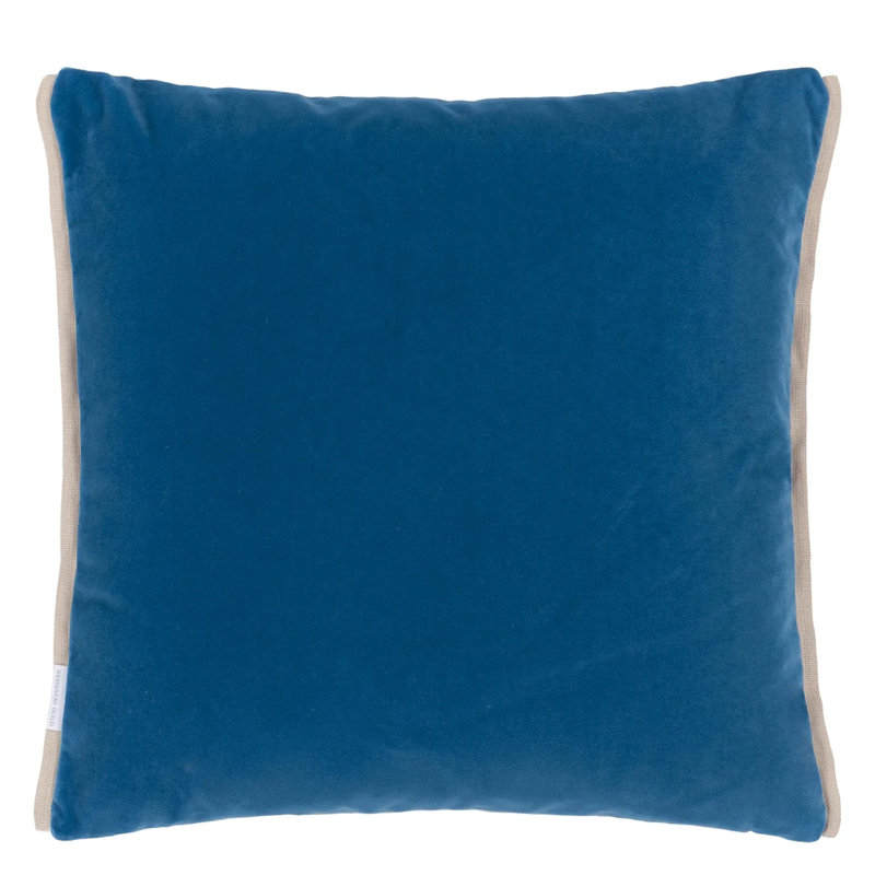 Varese Velvet Decorative Pillow, 22" H x 22" W, Denim/Teal