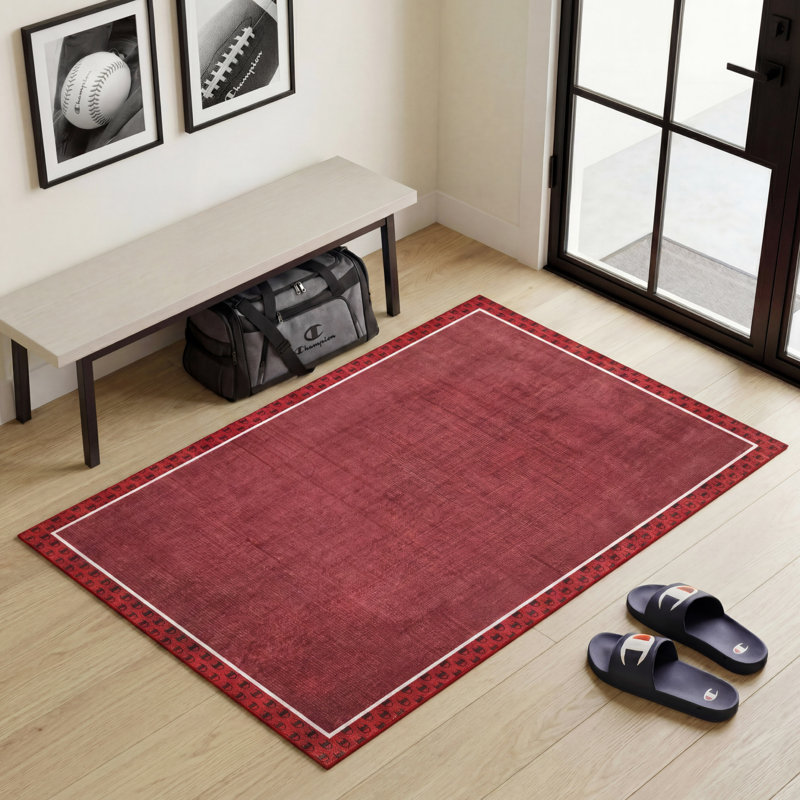 Tapis lavable imprimé Chenille Champion Carter, Red Multi, 3' x 5'