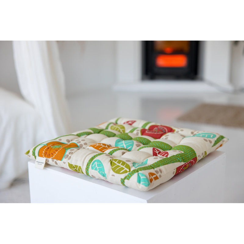 Flowers Pale with Leaves Garden Seat Cushion