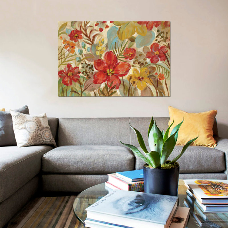 « tropical fleurs », reproduction d’impression sur toile tendue, Toile tendue, H 16 po x l 24 po x P 1 po