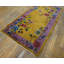 Yellow / Gold Orange Floral Wool Antique 1920s Rectangle Hand Knotted Pile Rug