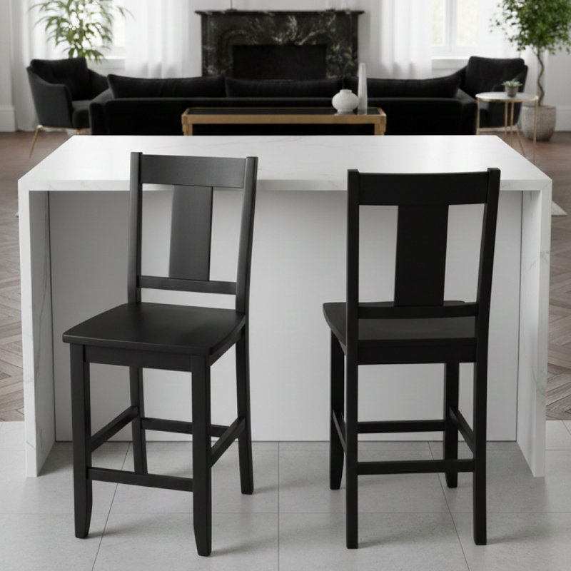Ensemble de 2 tabourets de bar Hadley, Noir