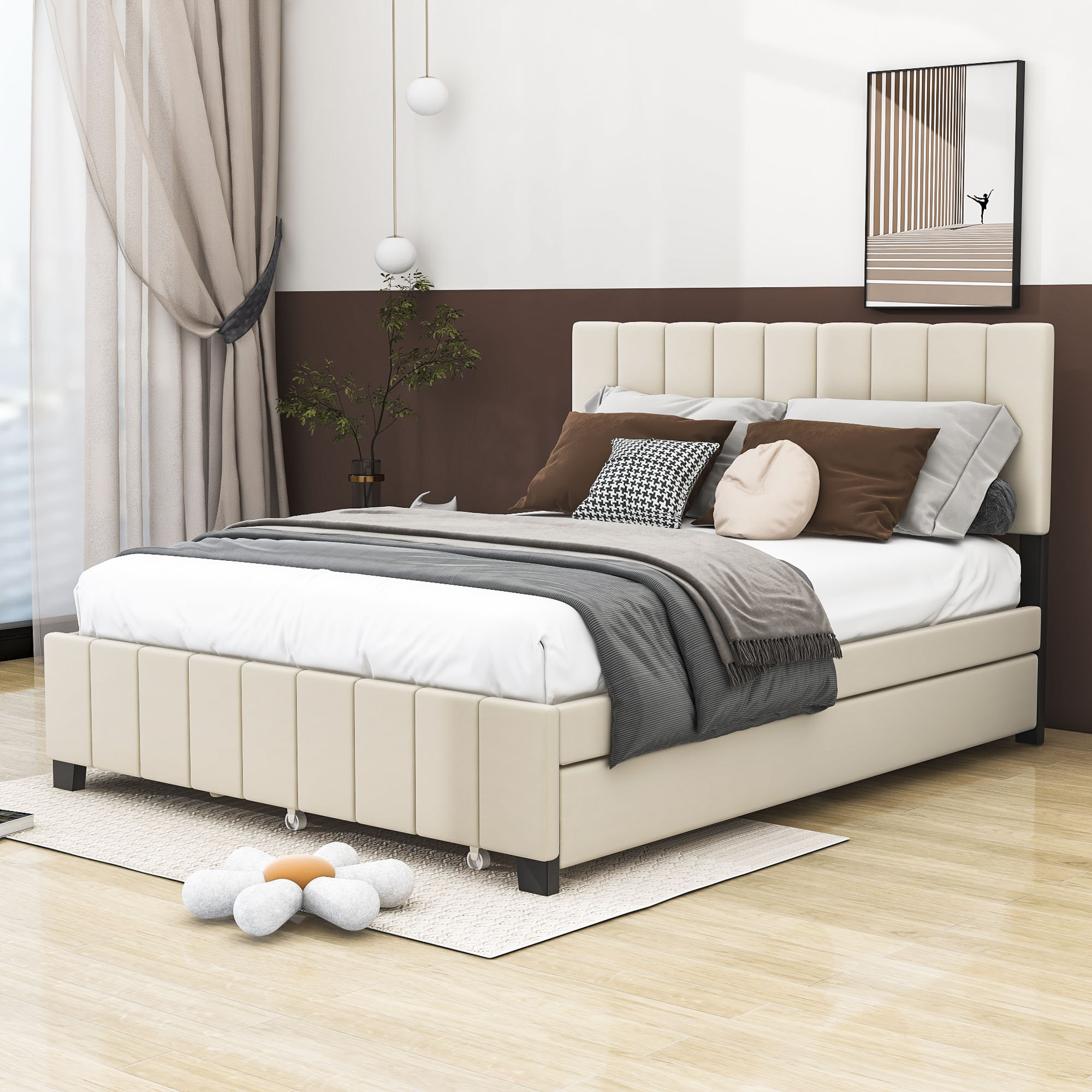 Mercer41 Baylian Queen Upholstered Storage Platform Bed | Wayfair