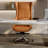 Gray Rectangular Stone+Solid Wood+Stainless Steel with 4 drawers desk