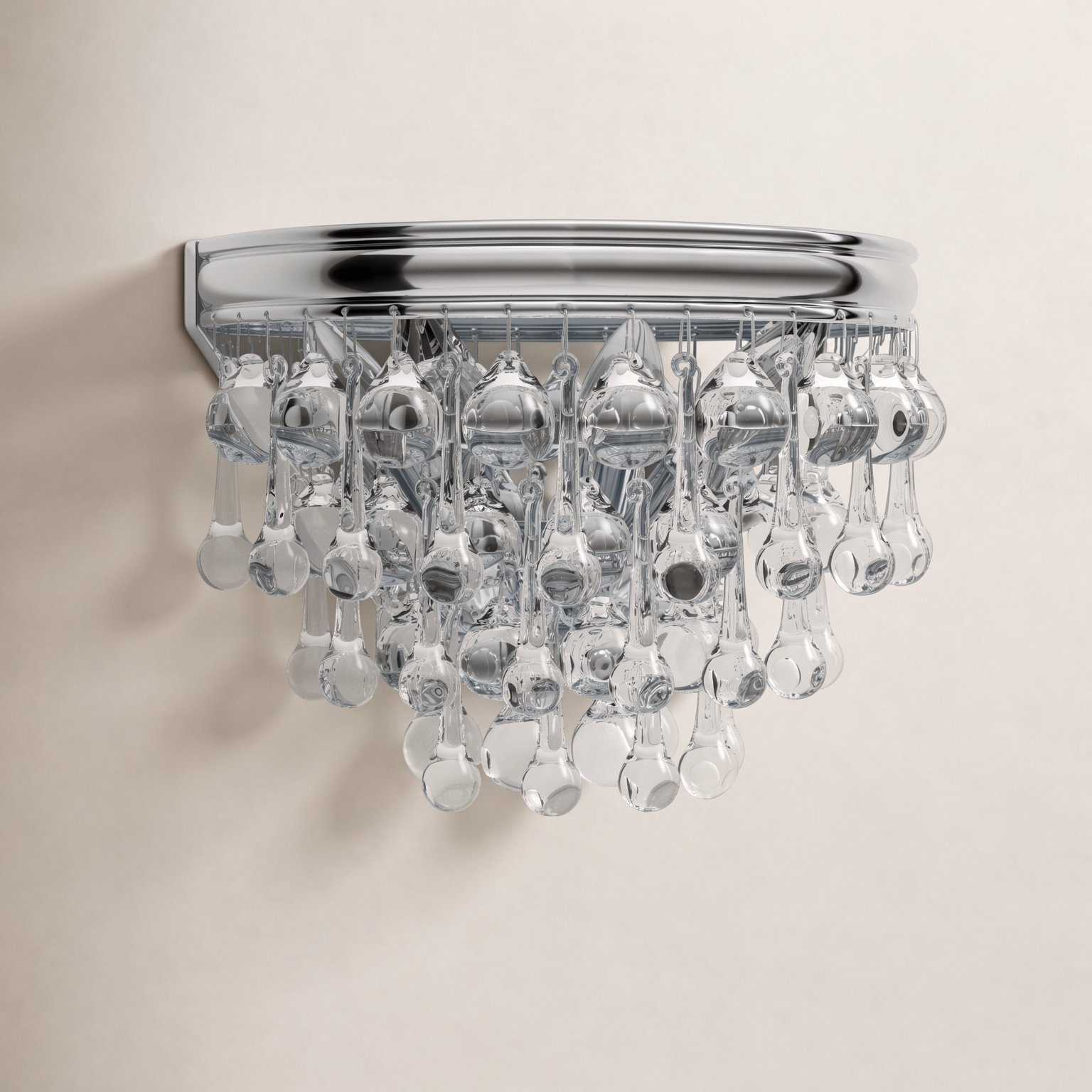 Stoneham 2-Light Dimmable Flush Mount Sconce, Polished Chrome