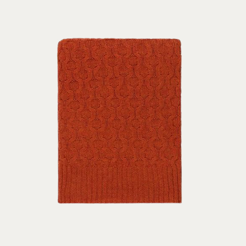 Theo Texture Alpaca Throw, Orange