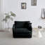 Ensemble de canapé 3 pièces avec coussins et coussins décoratifs, ensemble de canapé comprenant 2 fauteuils et un canapé à 2 places, ensemble de canapé décontracté peu encombrant pour le salon, chenille noire-1070370607