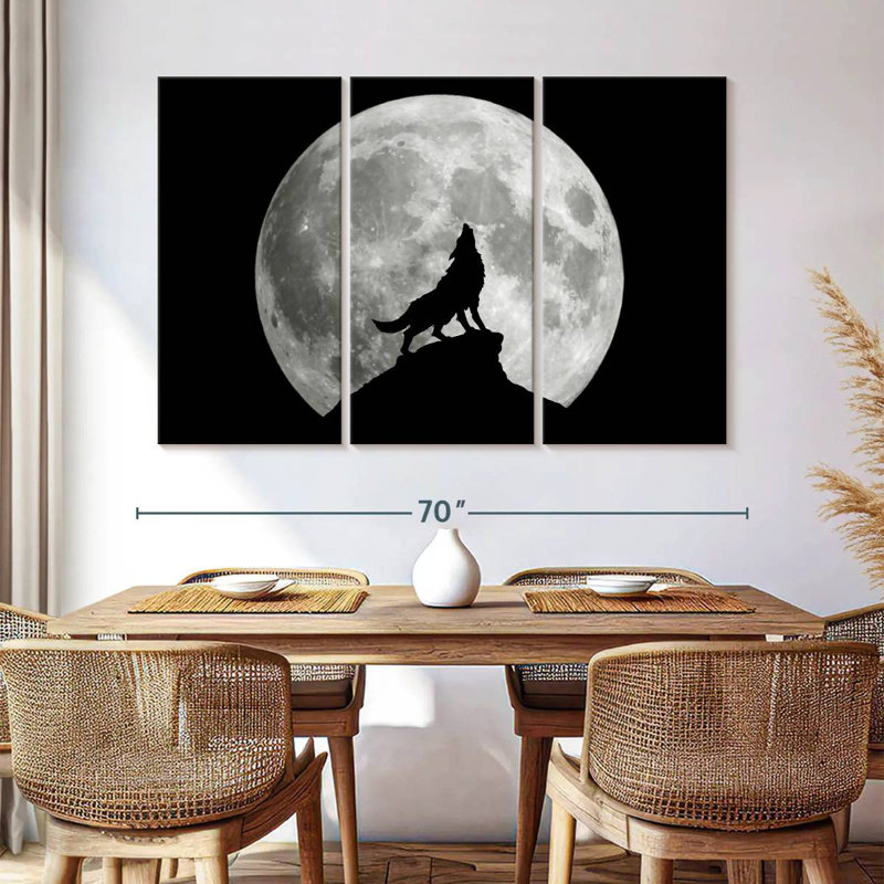 Brampt Wolf Moon, 42" H x 65" W