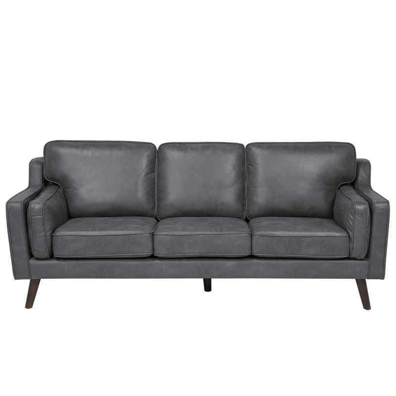Forsyth Faux Leather Loveseat, Grey, 3 Seat