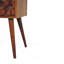 Mini table de chevet en bois massif, 2 tiroirs, châtaignier, brun