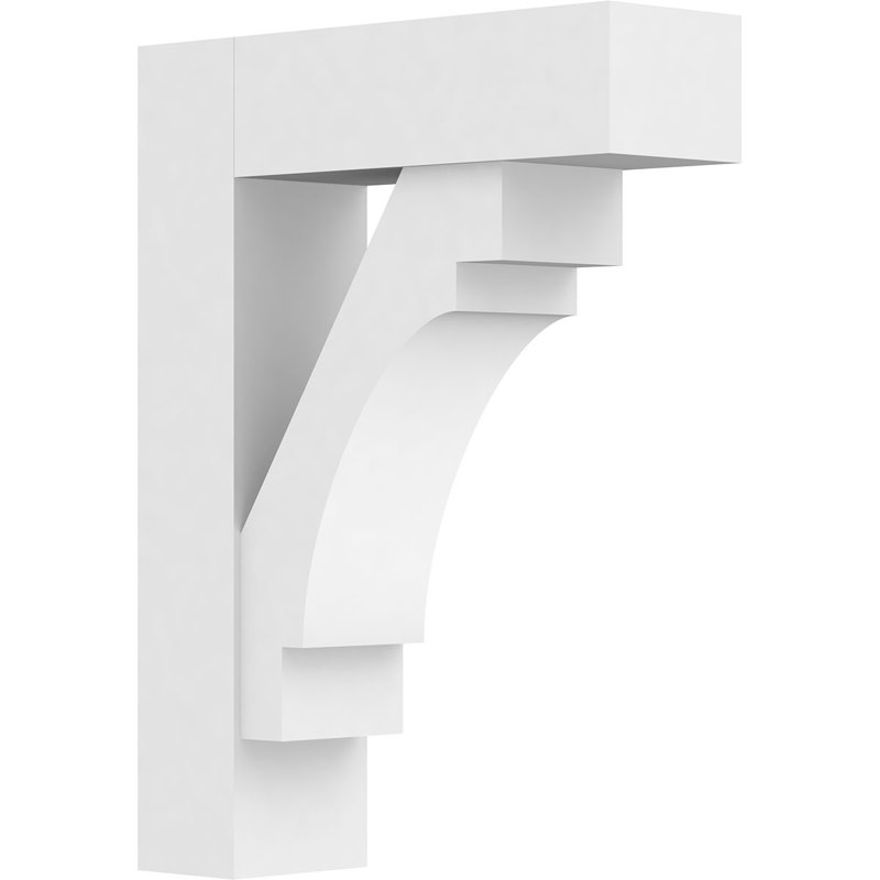 Support standard en PVC de qualité architecturale avec extrémités en bloc, H 24 po x l 5 po x P 18 po