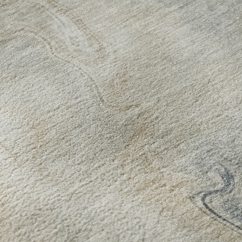 Tapis abstrait lavable à la machine de qualité supérieure Slesnick AMF1680, Rond 8 pi