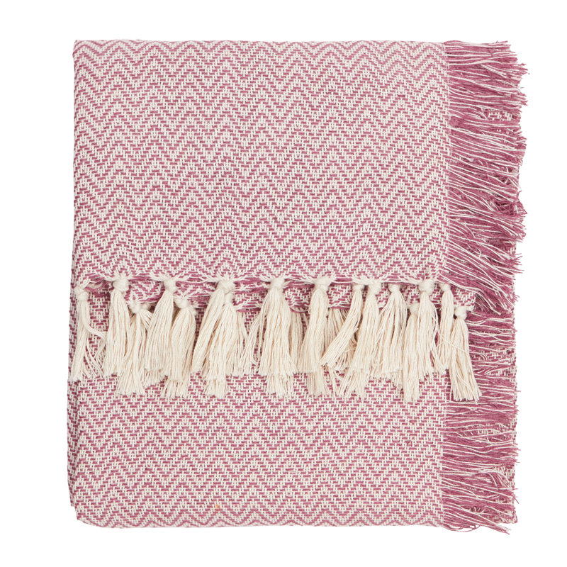 Wisley Machine Woven Throw Blanket, Pink/Purple
