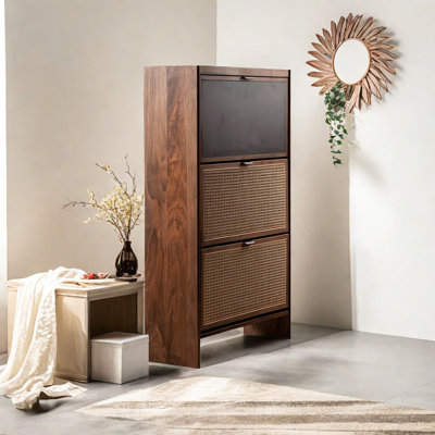 Black Walnut Household Entrance Cabinet Solid Wood Accent Cabinet