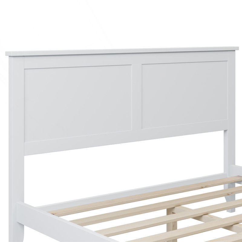 Lit plateforme en bois massif Seadrift - capacité de 650 lb, base réglable, sans sommier, finition bord de mer, Lit double